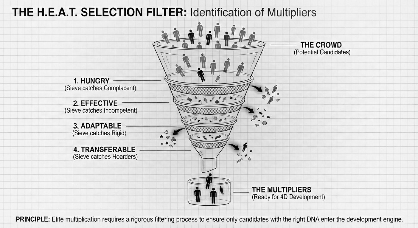 The H.E.A.T. Selection Filter: Identification of Multipliers